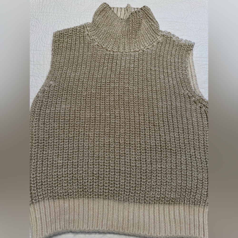 Anthropologie Pilcro Women's gold and cream turtleneck